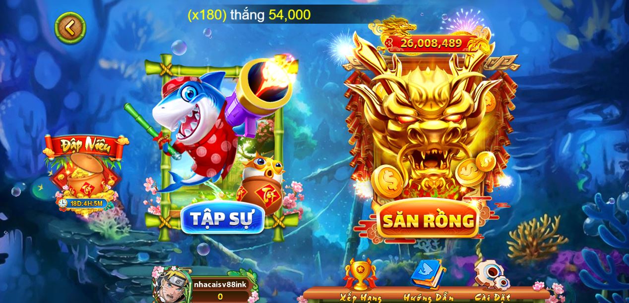 Giao diện game bắn cá tại nhà cái SV88 club